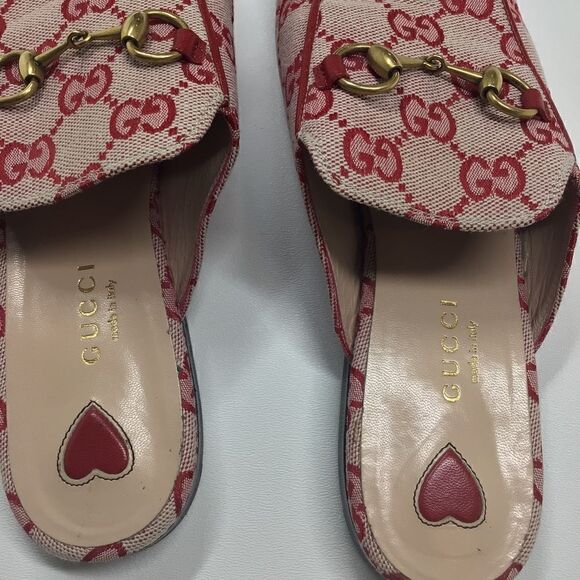 Gucci Princetown Horsebit Mule – Red Hearts Canvas EU 36 - Picture 5 of 17